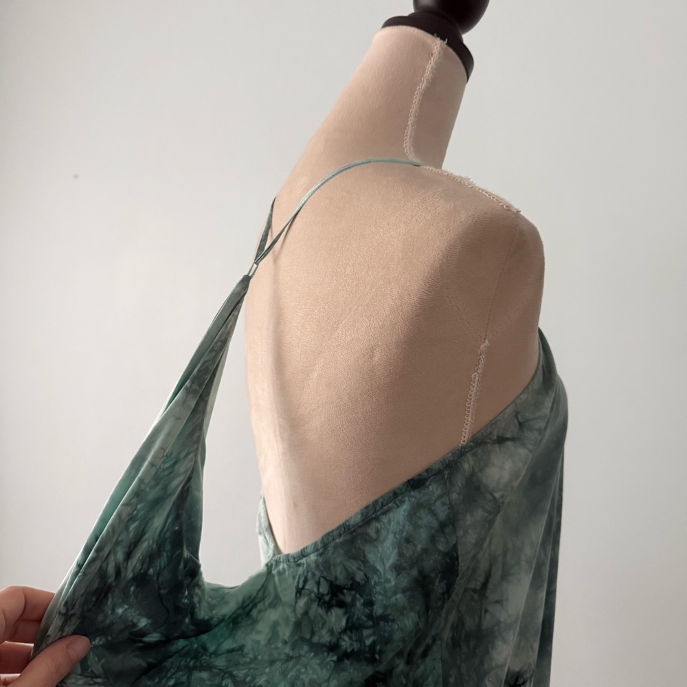 💙🌊 Love Stitch Tie Dye Open Back Maxi Dress M Draped Coastal Boho - Picture 10 of 13
